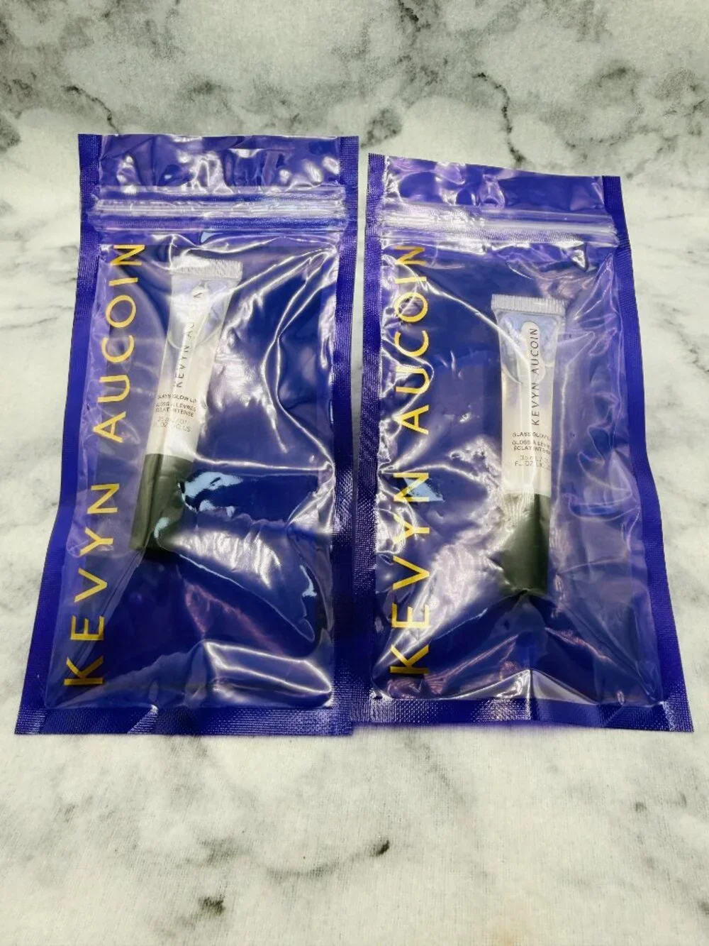 Kevyn Aucoin Beauty Gift Set-2 x Glass Glow Lip Crystal Clear High Shine,2pc-NEW - Picture 2 of 13